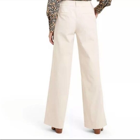 Nili Lotan for Target White/Cream Wide Leg Cargo Flare Pants 20W/22W - Picture 3 of 11